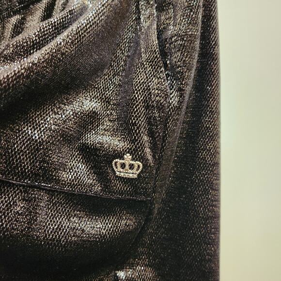 Juicy By Juicy Couture Mid Rise Wide Leg Velour Sweat Pants Black Size Large - Picture 6 of 9